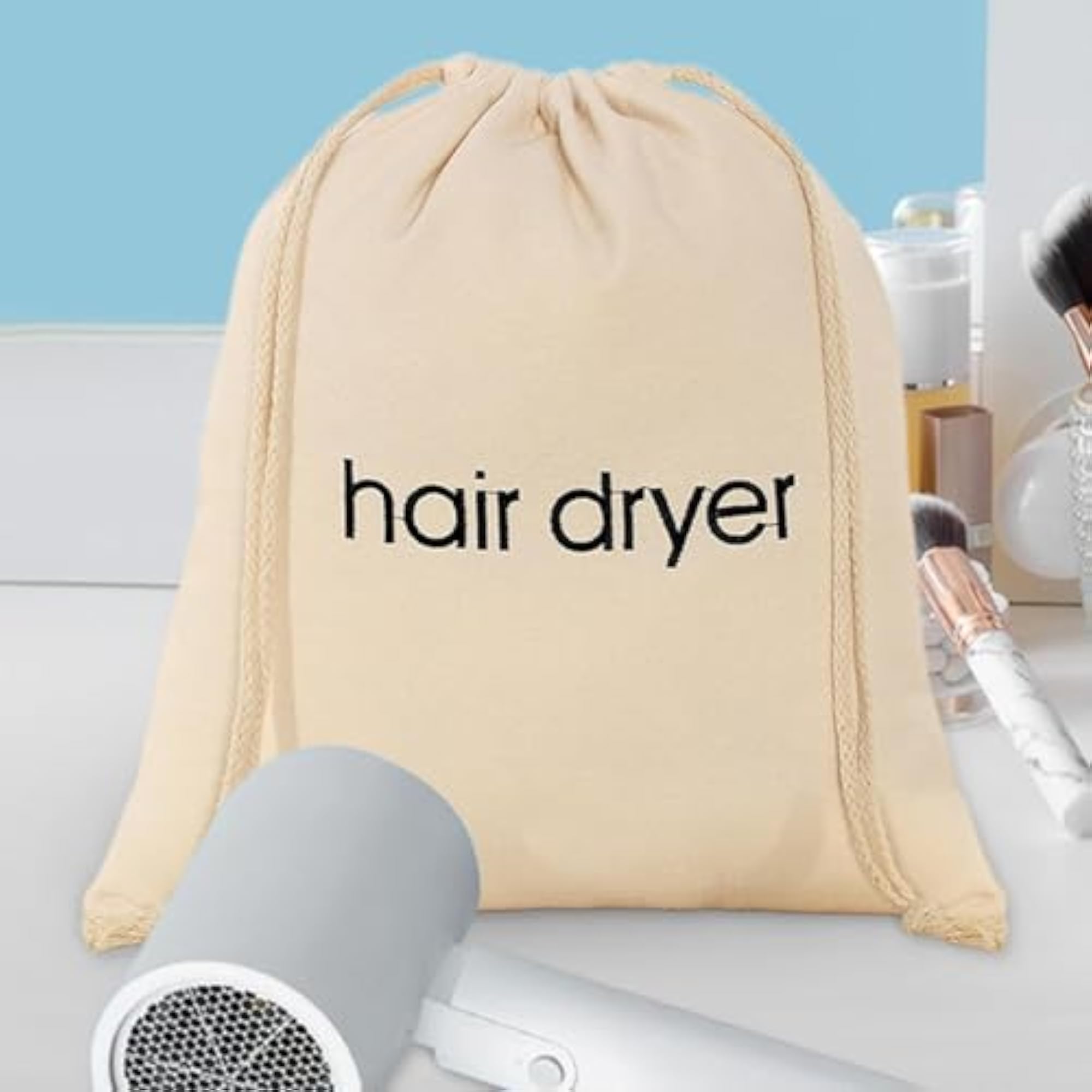 Dustproof Hairdryer Storage Bag, Travel-Friendly Drawstring Design